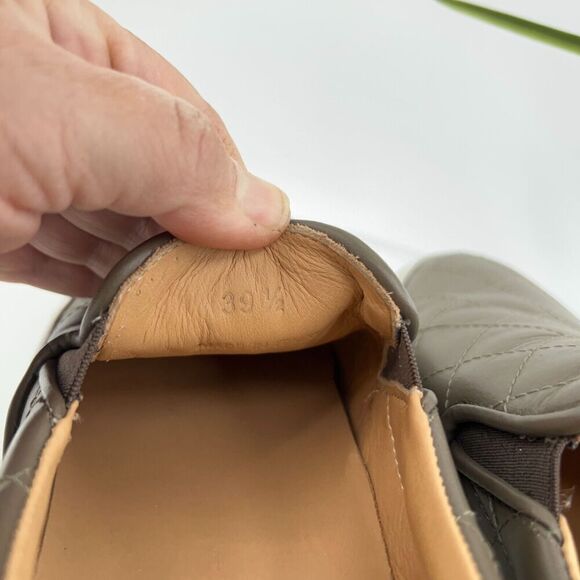 GREATS Womens Brooklyn Sneaker Size 8.5 Gray Quilted Leather Slip on Loafer Shoe - Picture 11 of 15